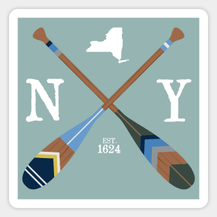 Paddle NY, New York Lake Life Painted Oars Magnet